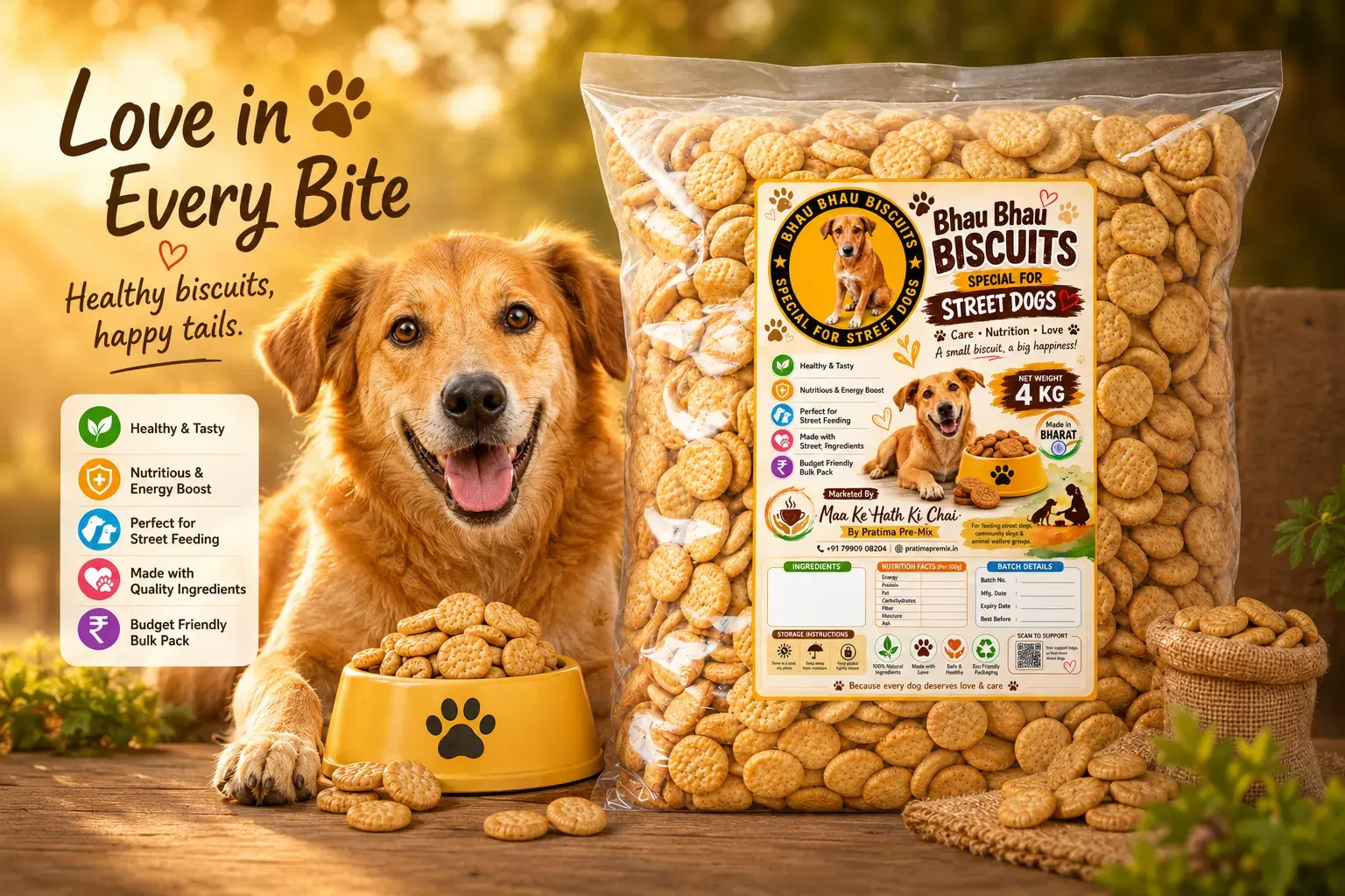 Bhau Bhau Biscuits — Love in Every Bite. Healthy biscuits, happy tails.